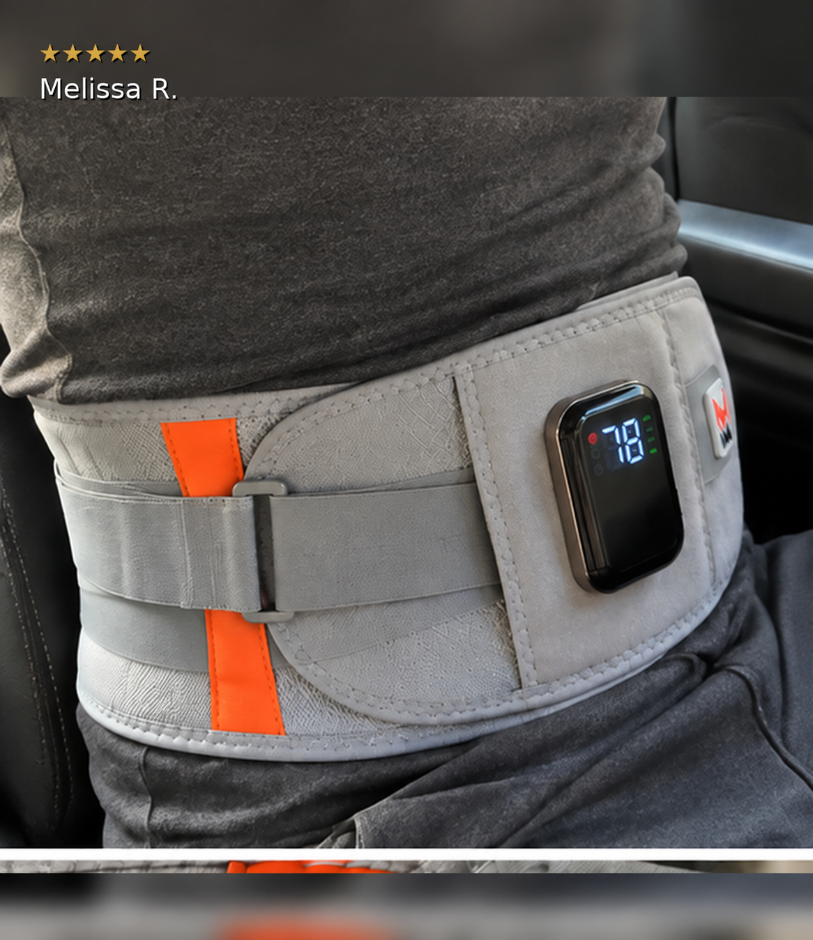 Melissa R. wearing Grey LumbarRelief