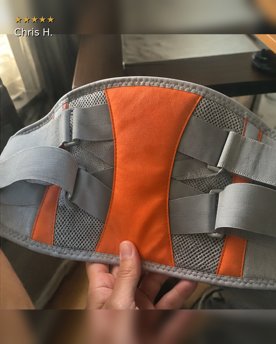 Chris H. showing the mesh and straps