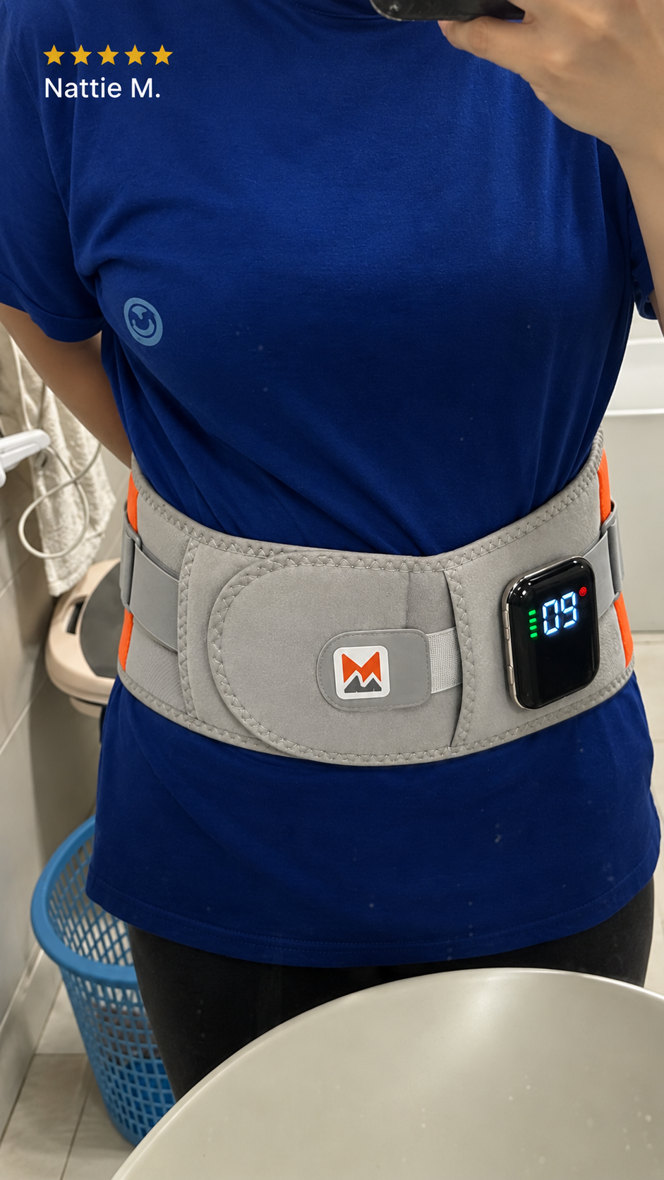 Nattie M. wearing Grey LumbarRelief